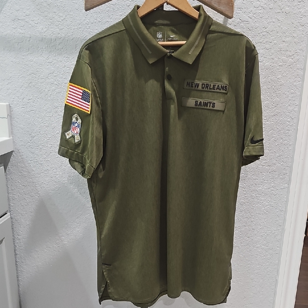 Nike Olive Green New Orleans Saints Polo Shirt